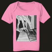 piano player black n white - Infant Lap-Shoulder Tee