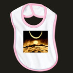 moonscape in orange mustard - Baby Bibs